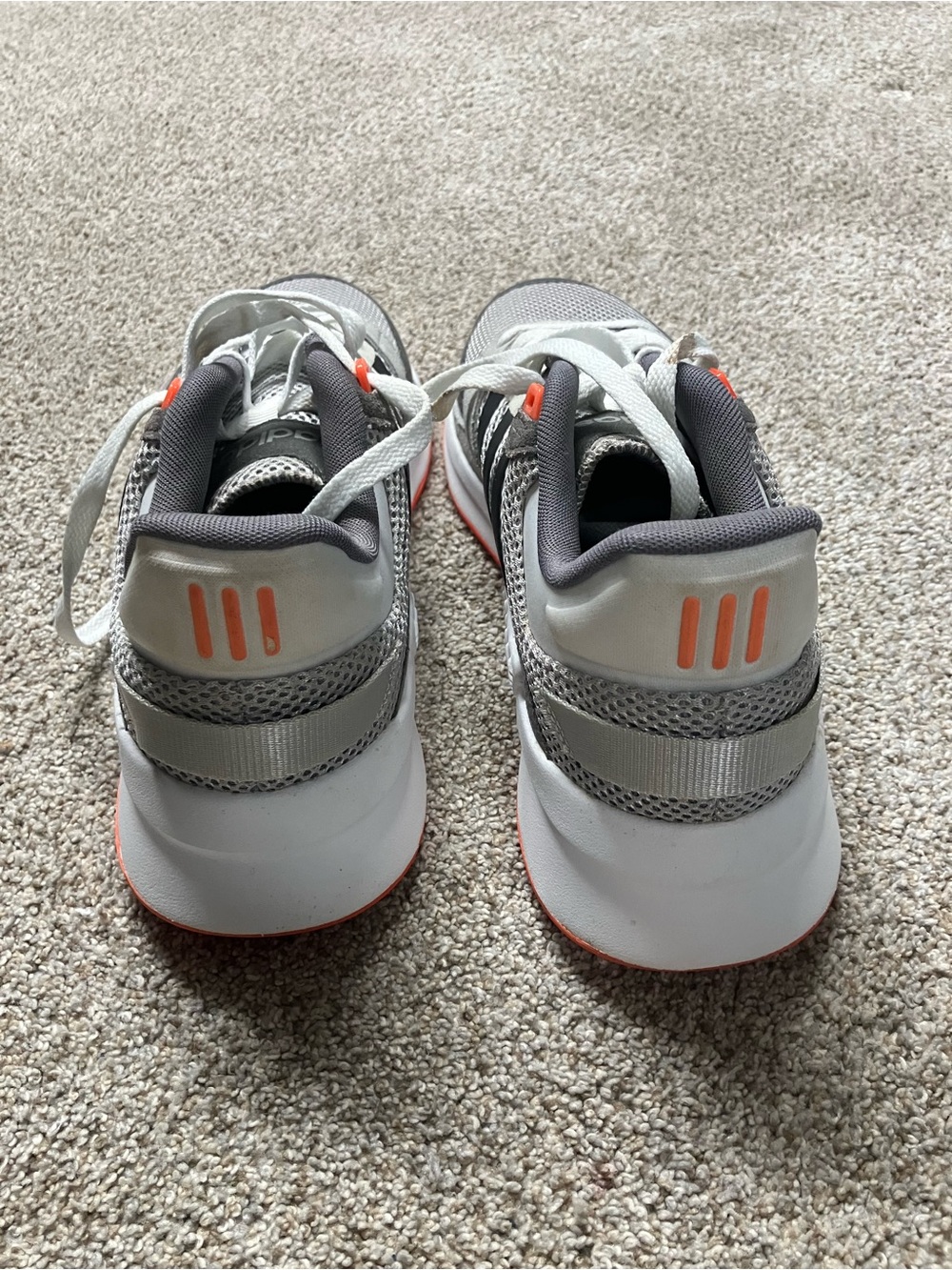 Adidas Men's Grey and Black Sneakers with Orange Accents - Picture 5 of 7
